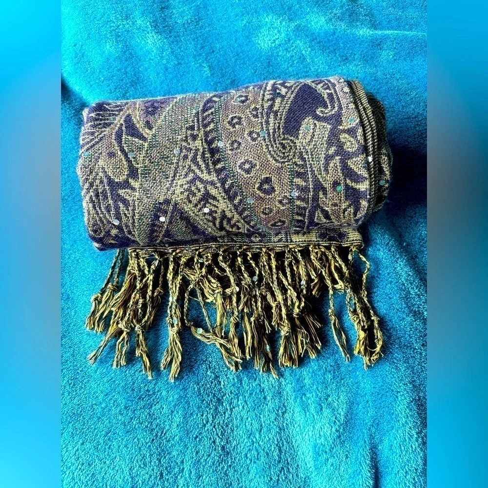 NWOT Pashmina Inspired Multi-Color Fringe Scarf